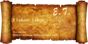 Elekes Tibor névjegykártya